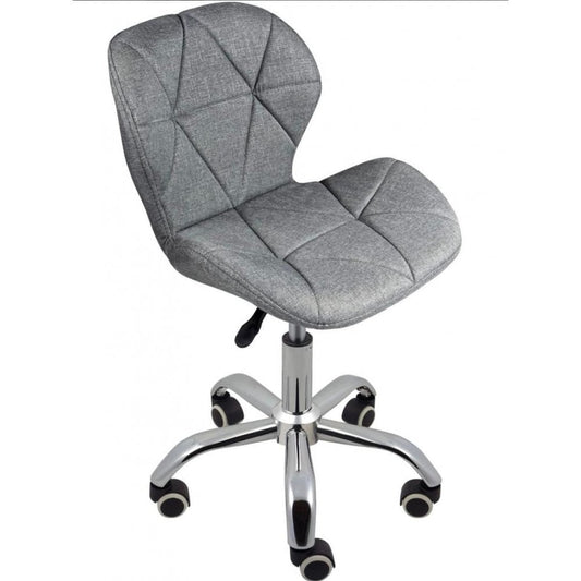 Nail Technician Chair - Adjustable Swivel Chair - Grey (Fabric)