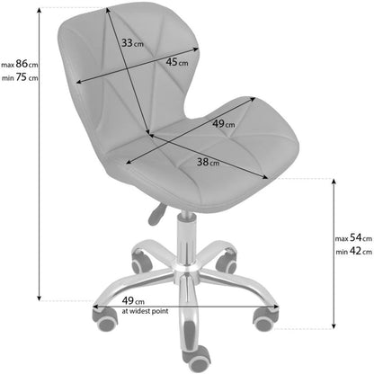 Nail Technician Chair - Adjustable Swivel Chair - Grey (Fabric)