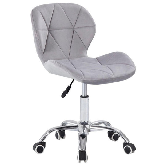 Nail Technician Chair - Adjustable Swivel Chair - Grey (Velvet)
