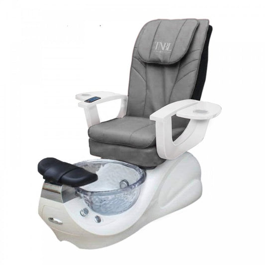 Spa Pedicure Chair - Grey (Clear Round Bowl)