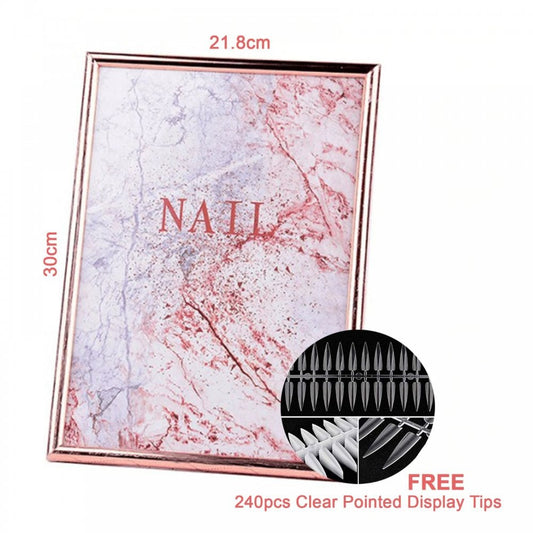 tnbl-magnetic-nail-art-display-frame-rose-gold-free-pack-of-240-pointed-tips